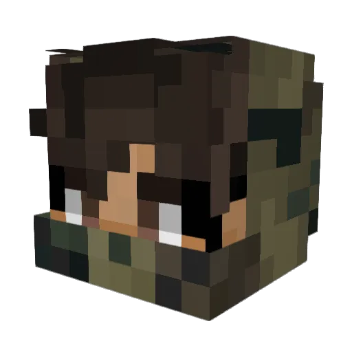 RidzPlayz Minecraft avatar head, 3D render