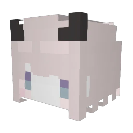 Rie772 Minecraft avatar head, 3D render