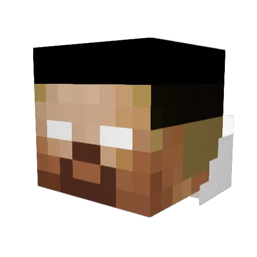 Rieking Minecraft avatar head, 3D render
