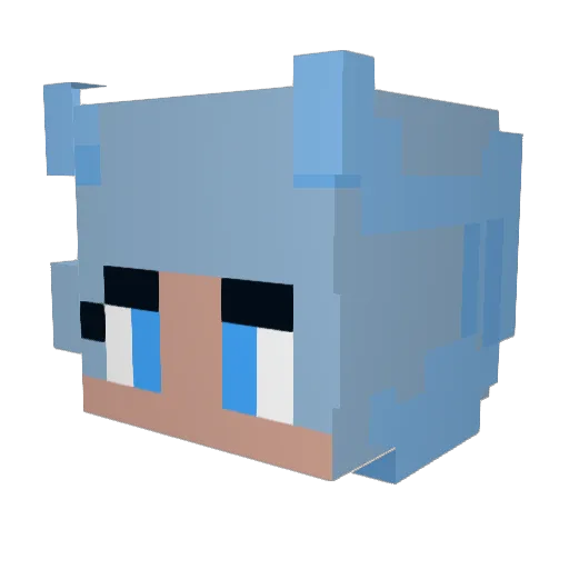 Riel3A Minecraft avatar head, 3D render