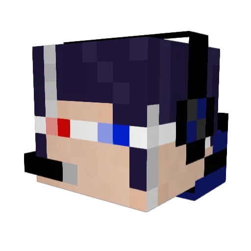 RielSeviel Minecraft avatar head, 3D render