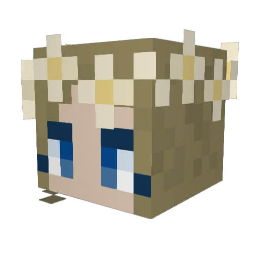 Riela Minecraft avatar head, 3D render