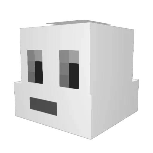 RiffMoto Minecraft avatar head, 3D render