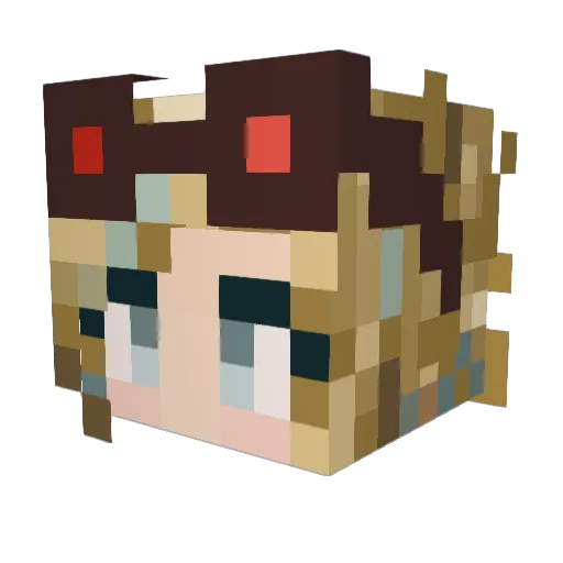 Rifit Minecraft avatar head, 3D render