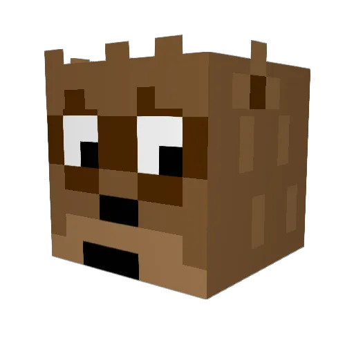 Rigbyexe Minecraft avatar head, 3D render
