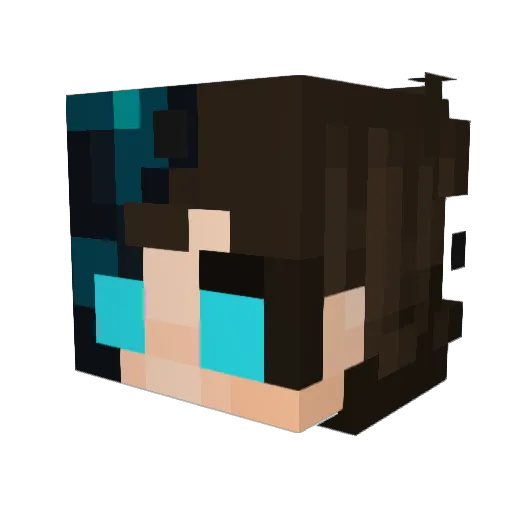 Rigel_Black Minecraft avatar head, 3D render
