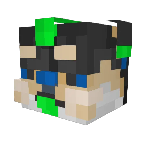 Riggshibe Minecraft avatar head, 3D render