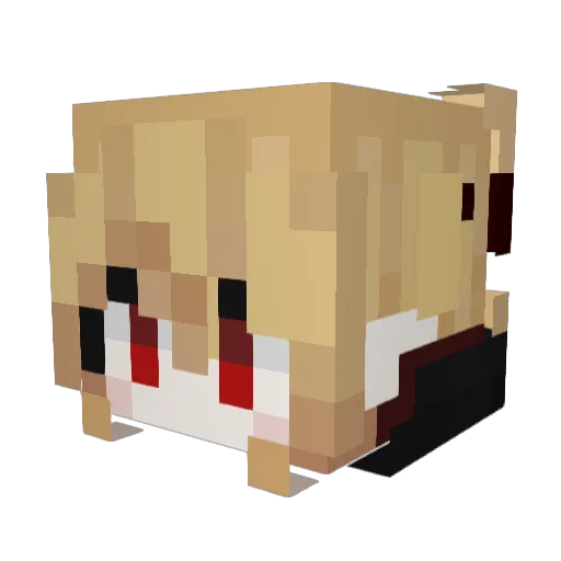 Right_H Minecraft avatar head, 3D render