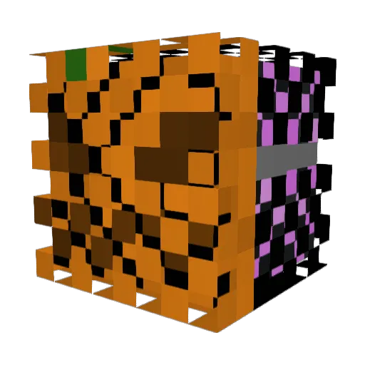 Right_L Minecraft avatar head, 3D render
