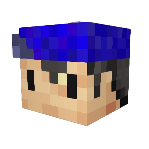 Rightkup Minecraft avatar head, 3D render