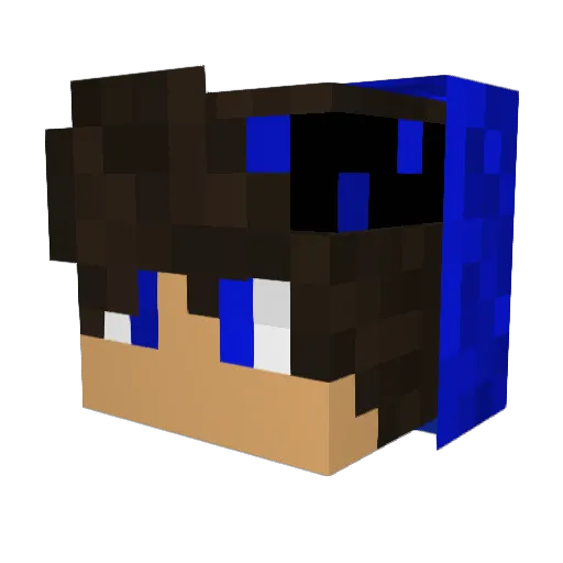 Riglaaa Minecraft avatar head, 3D render