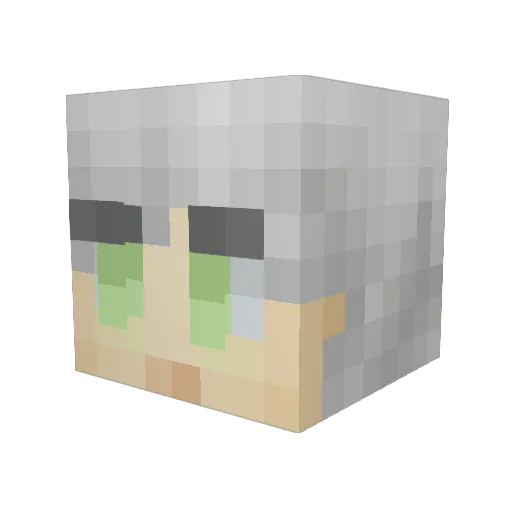 Rignea Minecraft avatar head, 3D render