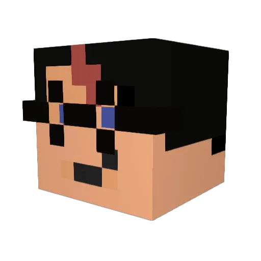 Riiav Minecraft avatar head, 3D render
