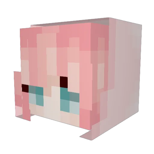 Riichan08 Minecraft avatar head, 3D render