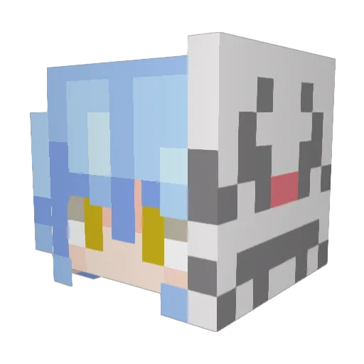 Riimuwu Minecraft avatar head, 3D render