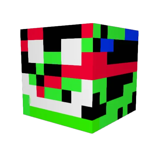 Rijar Minecraft avatar head, 3D render