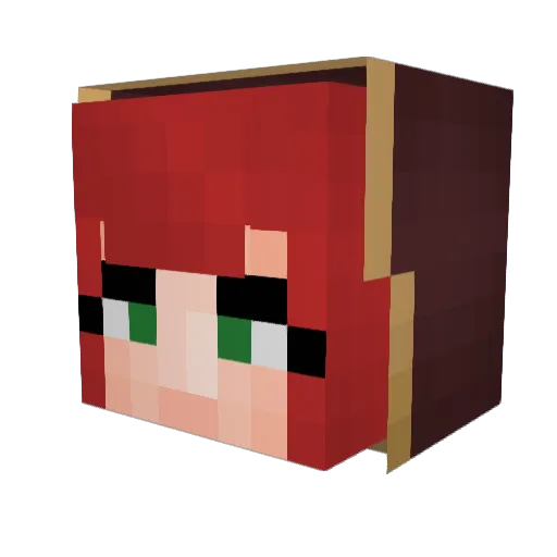 RijjaRae Minecraft avatar head, 3D render