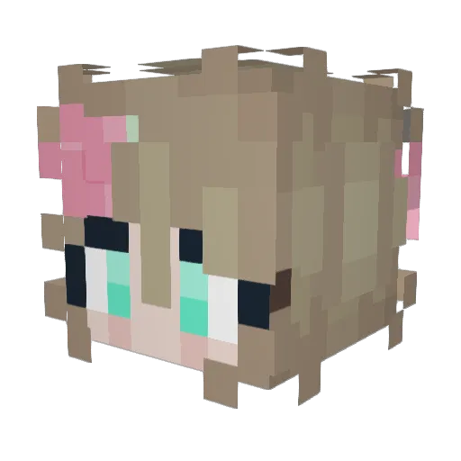Rijuri Minecraft avatar head, 3D render