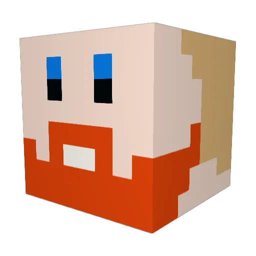 Rik1510 Minecraft avatar head, 3D render