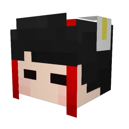 Rika007 Minecraft avatar head, 3D render
