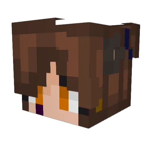 Rikachuwu Minecraft avatar head, 3D render