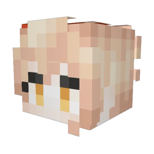 Rikito_ Minecraft avatar head, 3D render