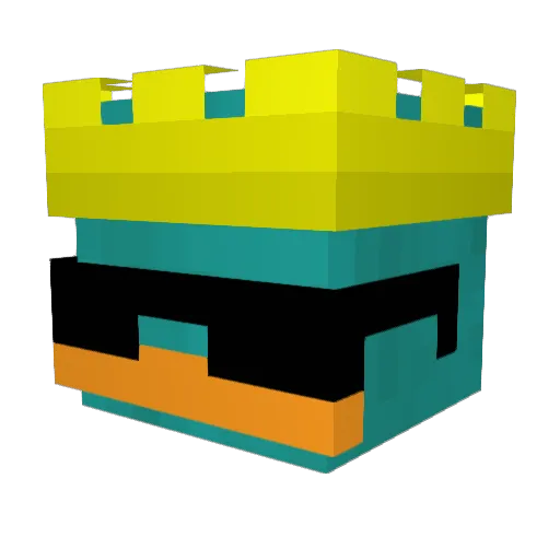 Rikitona Minecraft avatar head, 3D render