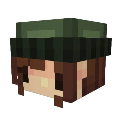 RikkaPikka Minecraft avatar head, 3D render