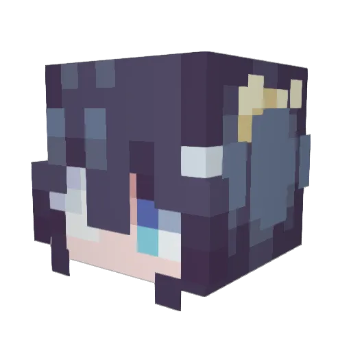 Rikkaa3 Minecraft avatar head, 3D render