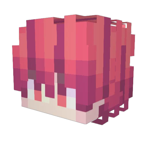 Rikkatyan Minecraft avatar head, 3D render