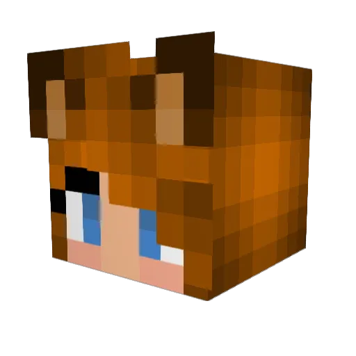 Rikkaze Minecraft avatar head, 3D render
