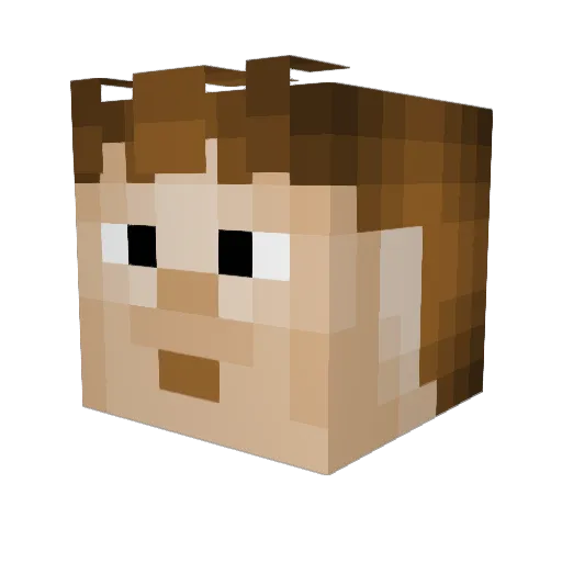 Rikkfake Minecraft avatar head, 3D render