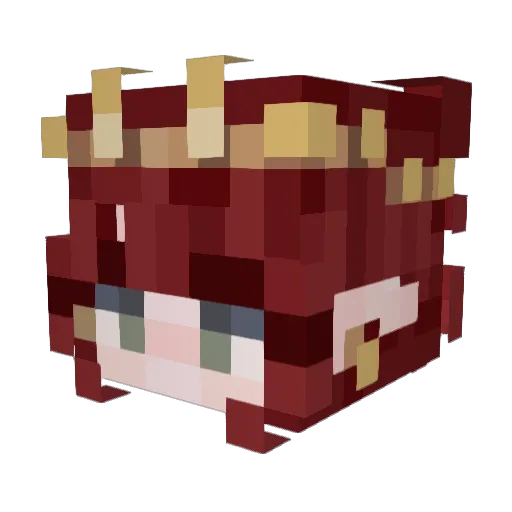 RikkiCrayfish Minecraft avatar head, 3D render