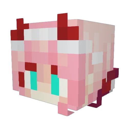 RikkuFireFox Minecraft avatar head, 3D render