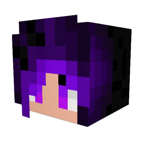 RikkuthaThief Minecraft avatar head, 3D render