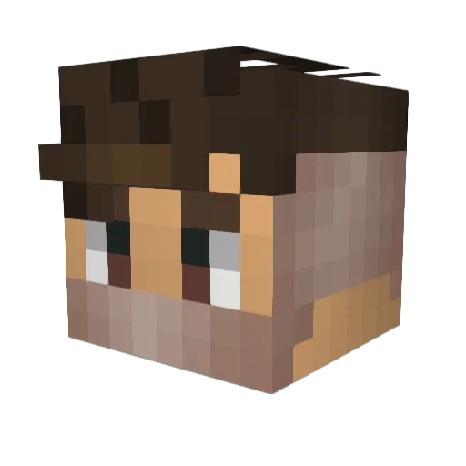 Rikmass Minecraft avatar head, 3D render