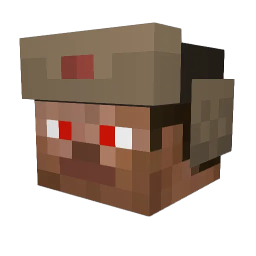 RikoBingChilling Minecraft avatar head, 3D render