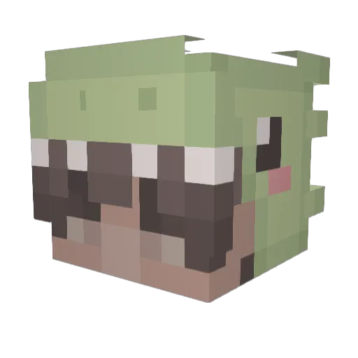 RikoLeetSub Minecraft avatar head, 3D render