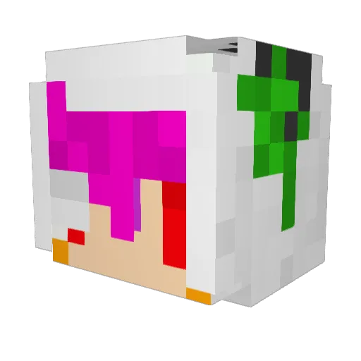 RikouV Minecraft avatar head, 3D render