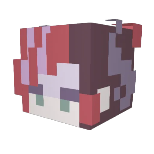 RikuNara Minecraft avatar head, 3D render