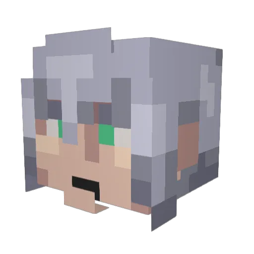 RikuSaito Minecraft avatar head, 3D render