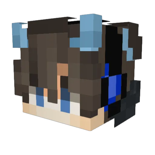 RikunoPapa Minecraft avatar head, 3D render