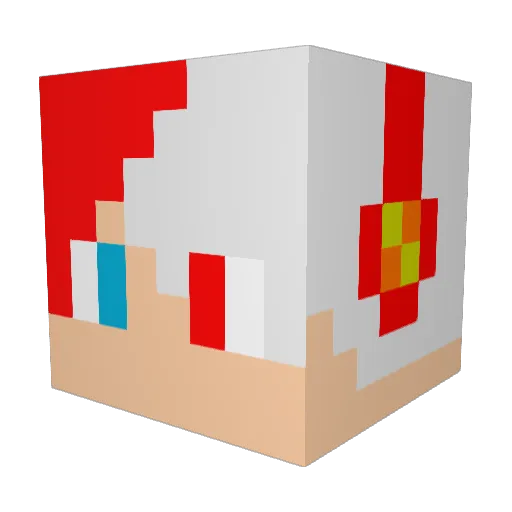 Rikuum Minecraft avatar head, 3D render