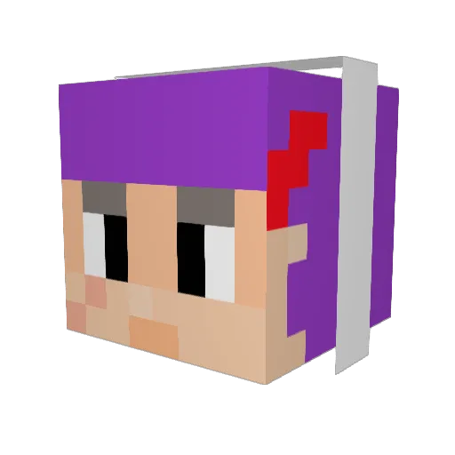Rikuzia Minecraft avatar head, 3D render