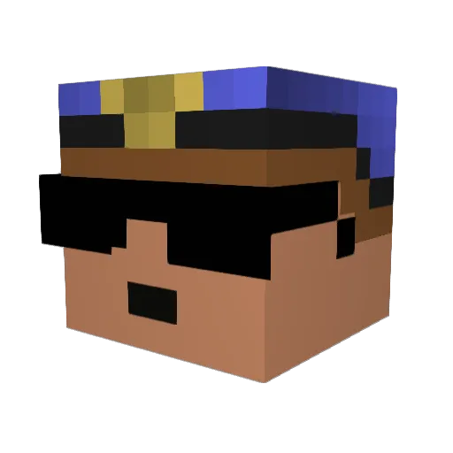 RilesTilesX Minecraft avatar head, 3D render
