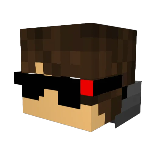 RileyX7 Minecraft avatar head, 3D render