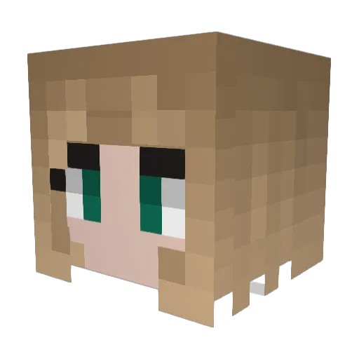 Rileyia Minecraft avatar head, 3D render