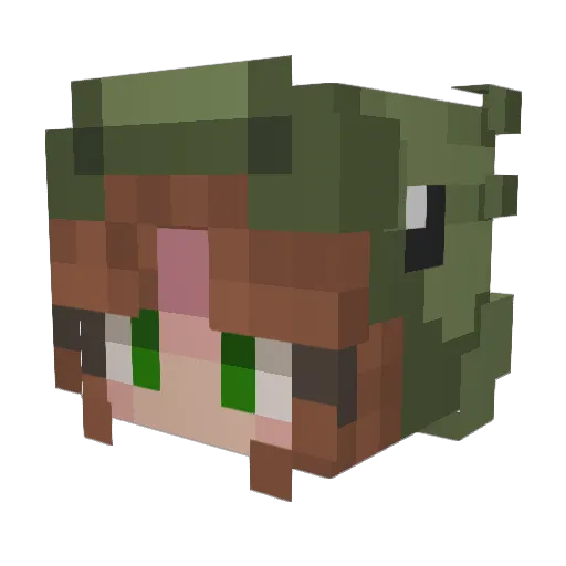 Rileysgirl Minecraft avatar head, 3D render