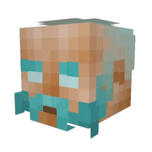 Rilja Minecraft avatar head, 3D render