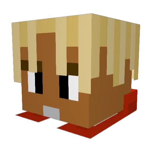 RimlessJob Minecraft avatar head, 3D render